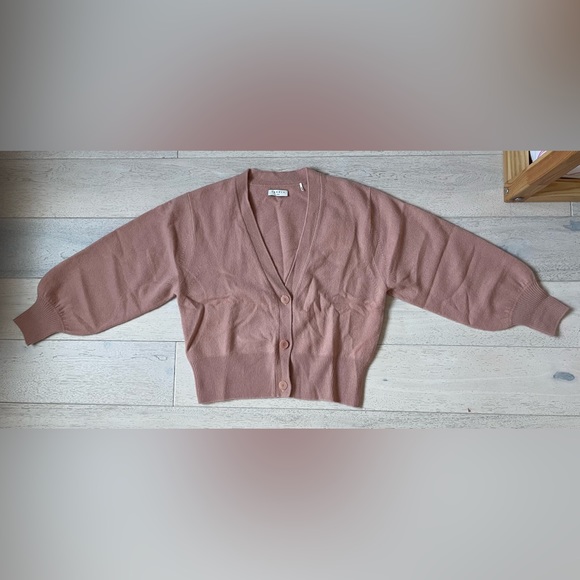 SANDRO PARIS Wool Cardigan Pink Balloon Sleeves - Picture 4 of 12